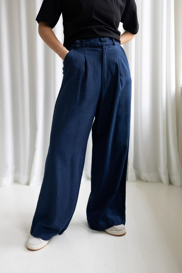 Mia Noura Mia Noura Pants 13 Trousers - Woman Dark Blue