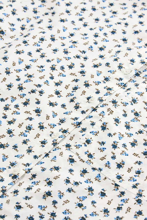 MILK Copenhagen Fima Shirt Dress - Woman White/Blue Flower
