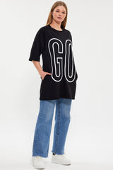 See More GO EMBROIDERY TUNIC Blouse - Woman Black