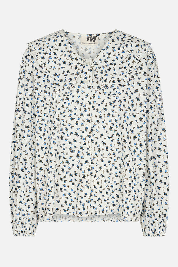 MILK Copenhagen Lapana Shirt Shirts - Woman White/Blue Flower