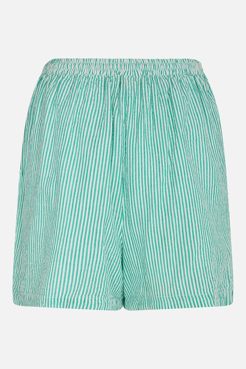 MILK Copenhagen Marta Shorts Shorts - Woman Green/White Stripes