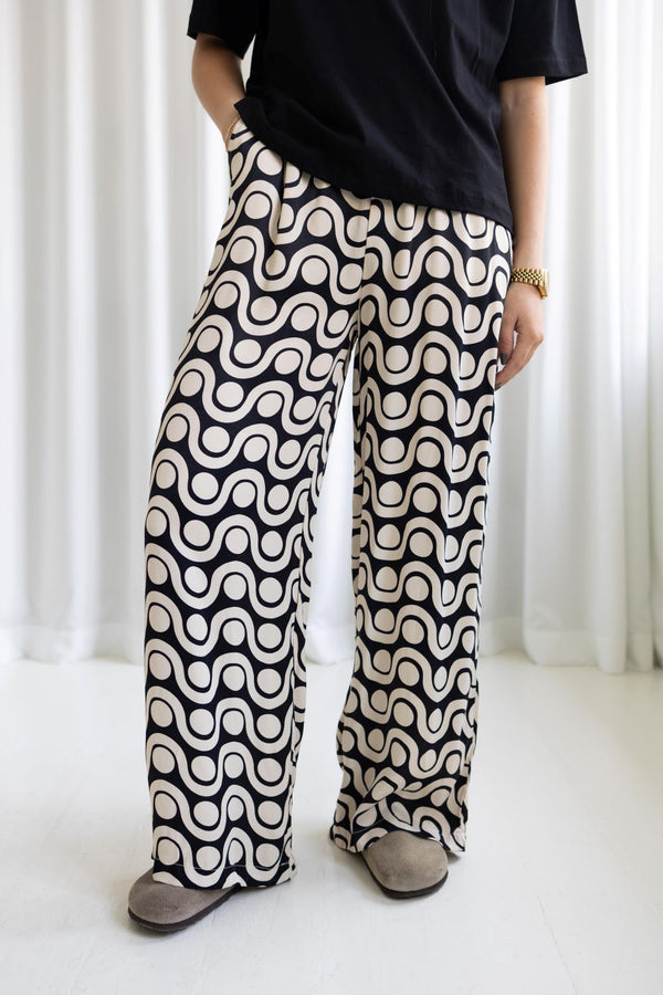 Mia Noura Mia Noura Pants 10 Trousers - Woman Black/Moon wave