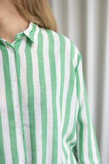 Mia Noura Mia Noura Shirt 17 Shirts - Woman White/Green - Stribe