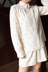 MILK Copenhagen Miisa Shirt Shirts - Woman Cream/ Brown Embroidery Dot