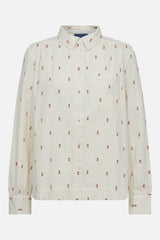 MILK Copenhagen Miisa Shirt Shirts - Woman Cream/ Brown Embroidery Dot