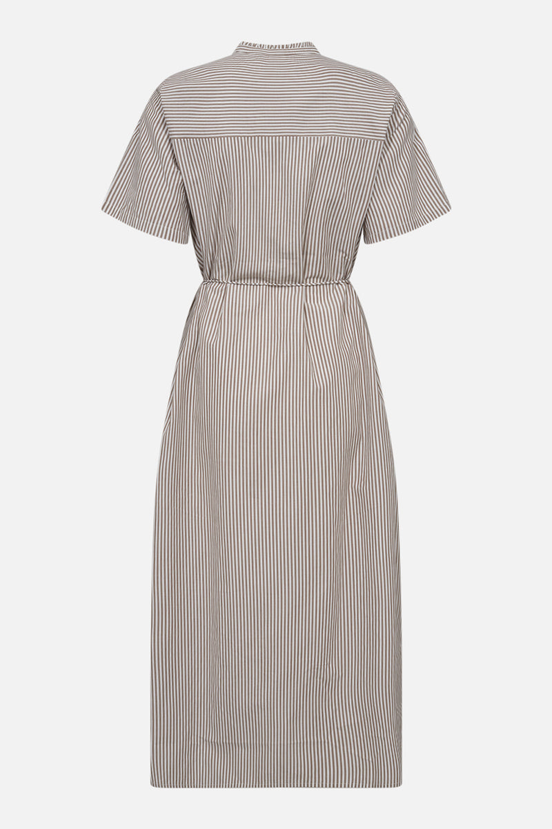 MILK Copenhagen Pernille Shirt Dress Dress - Woman Beige/White Stripe