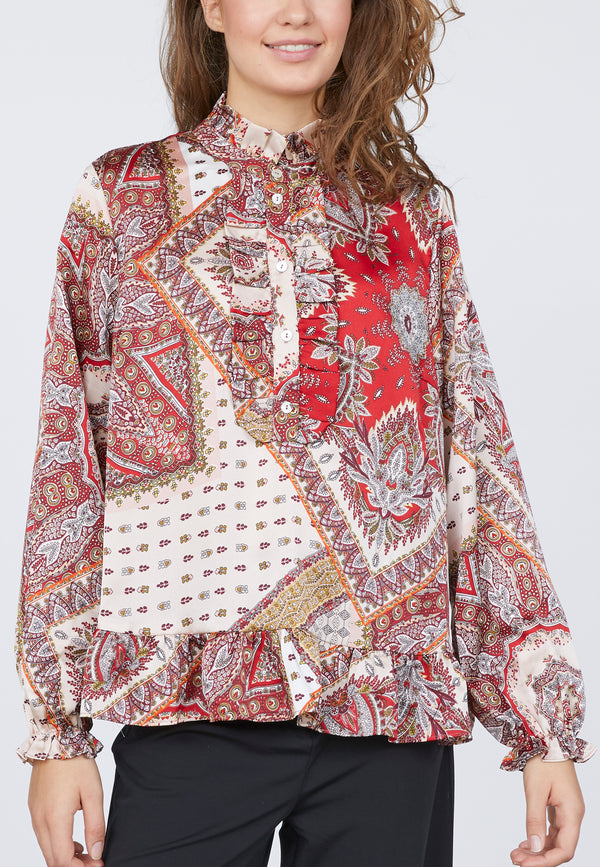 Love & Divine love1071 Blouse - Woman Red Paisley